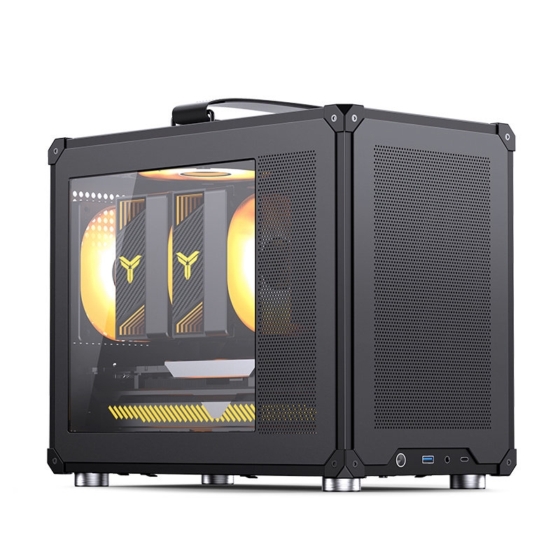 喬思伯20.8L提手MATX機箱C6 MAX發布 玻璃+MESH混合左側板,權威硬件評測網站,www.cdhysqd.com