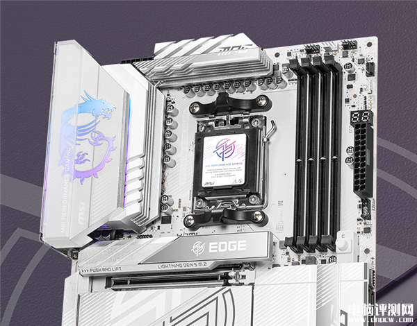 微星MPG X870E EDGE TI WIFI刀鋒鈦主板上市 全白主題售價3199元，權威硬件評測網站,www.cdhysqd.com