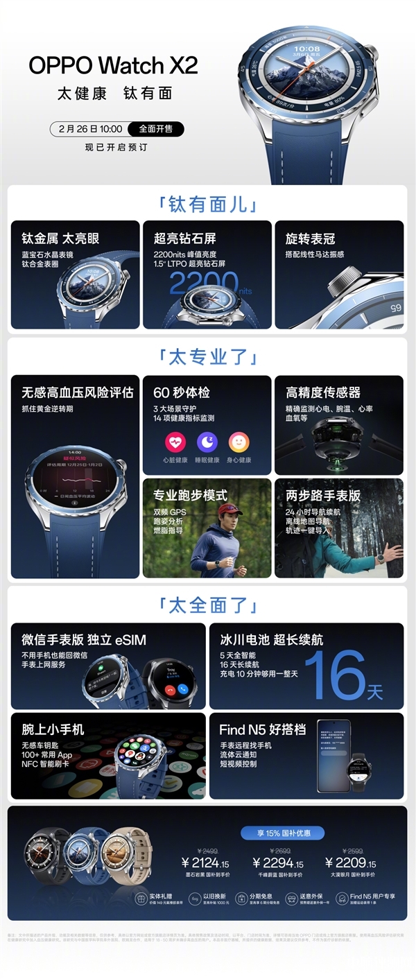 OPPO Watch X2上市 首發無感高血壓風險評估售價2499元起，權威硬件評測網站,www.cdhysqd.com