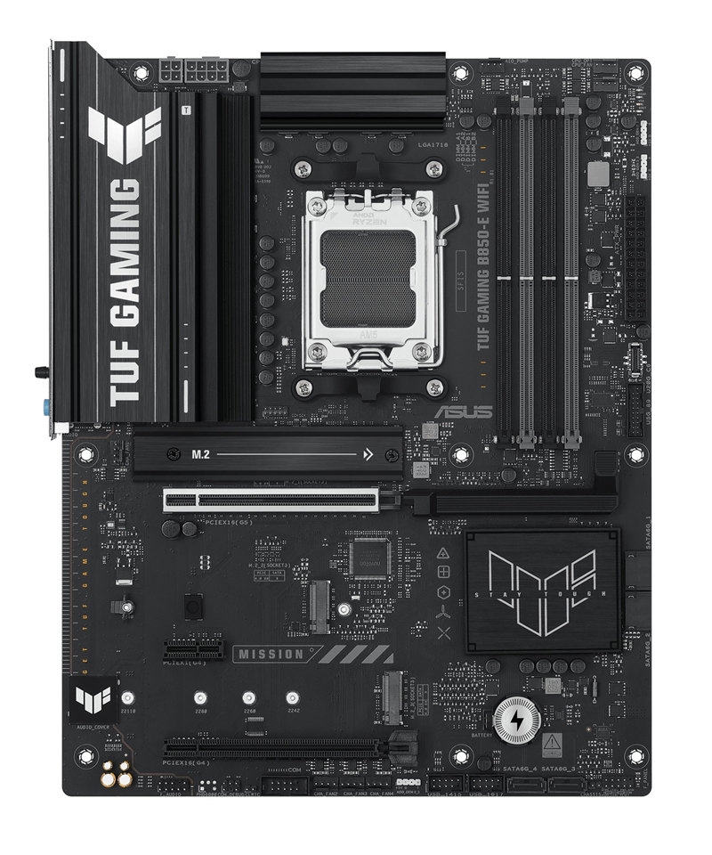 華碩TUF GAMING B850-E WIFI主板上市 8+2+1相供電 僅主M.2覆蓋散熱片，權威硬件評測網站,www.cdhysqd.com