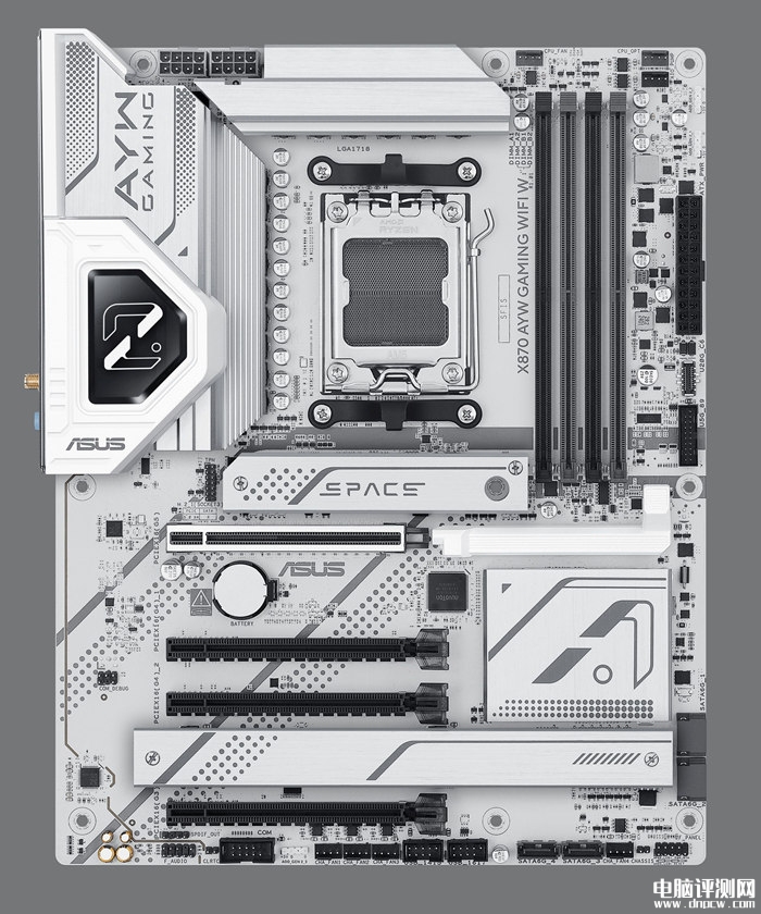 華碩X870 AYW GAMING WIFI W主板上市 太空主題白色設計售價2099元，權威硬件評測網站,www.cdhysqd.com